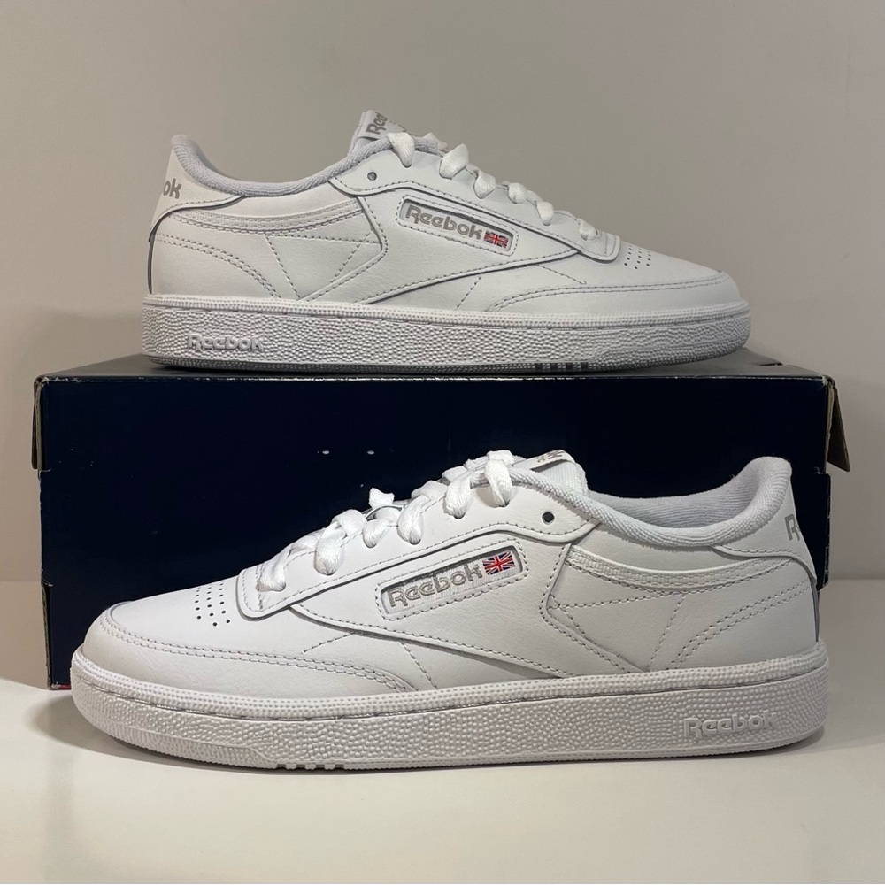 ☁️[BRAND NEW] REEBOK CLUB C 85 WHITE GREY WOMENS SHOES SIZE 6 LOW TOP SNEAKERS☁️ - Picture 2 of 8
